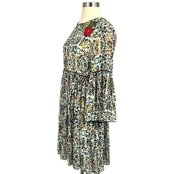 Anthropologie x Bhanuni by Jyoti Libra Embroidered Dress Size XS / S Floral - Picture 3 of 11